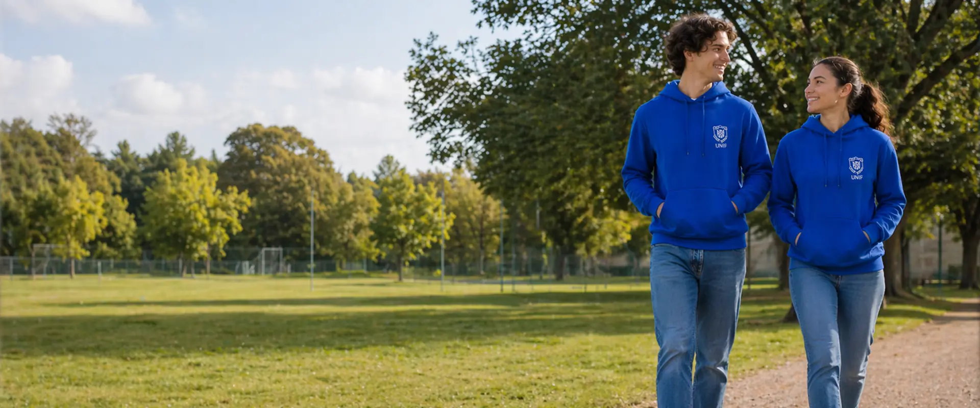 Marquage textile sur sweats bleus